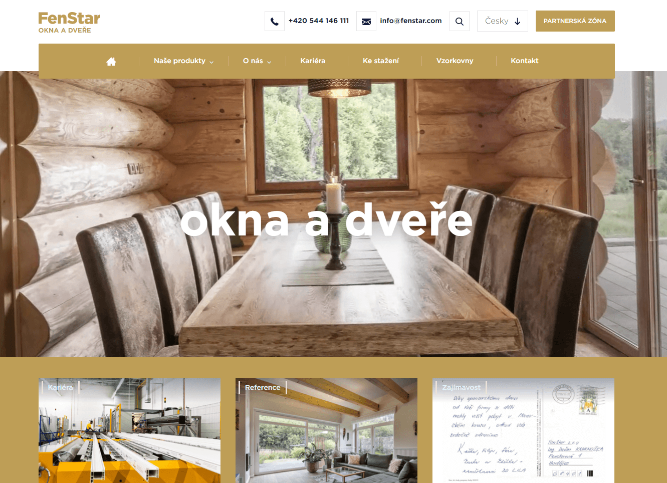 zobrazení hlavní stránky webu fenstar.cz