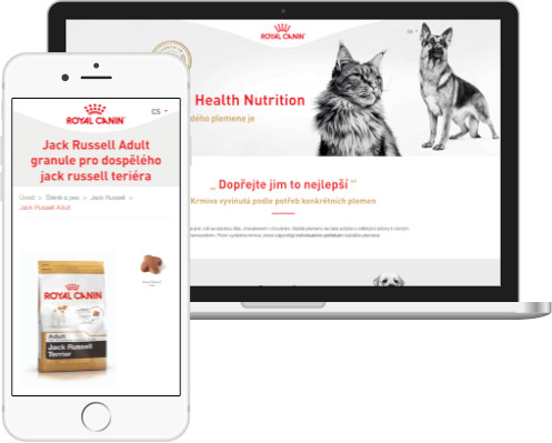 Webová stránka Royal Canin